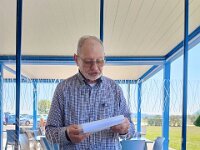 20240921 Z  At Rivoli Airport (!) cousin Checo recites his magnificent poem 'Ode to the Accordion' for the family