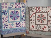 U3A002  2012 - Cynthia Lowry & Beryl Mason are the first to finish their sampler quilts